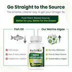 Marine Phytoplankton Omega 3 Supplement – Plant-Based Algae Capsules for Energy, Focus & Cellular Support – Vegan Superfood for Brain, Heart & Skin Health – 1,000mg – 60 Vegan Capsules