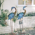 Natelf Outdoor Garden Crane Statues Blue Heron for Lawn Yard Decor