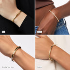 Ana Luisa Cuff Bracelets for Women - 14K Gold Plated & Silver Rhodium Cuff Bracelets - Sleek Designs Perfect for Layering - Hypoallergenic, Water-Resistant, Tarnish-Free Bracelet