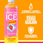 Sparkling Ice STARBURST Strawberry, Zero Sugar Flavored Sparkling Water, with Vitamins and Antioxidants, Low Calorie Beverage, 17 fl oz Bottles (Pack of 12)