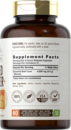 Carlyle Grass Fed Beef Liver Capsules | 4500mg | 250 Count | Desiccated Supplement | Non-GMO, Gluten Free | by Herbage Farmstead