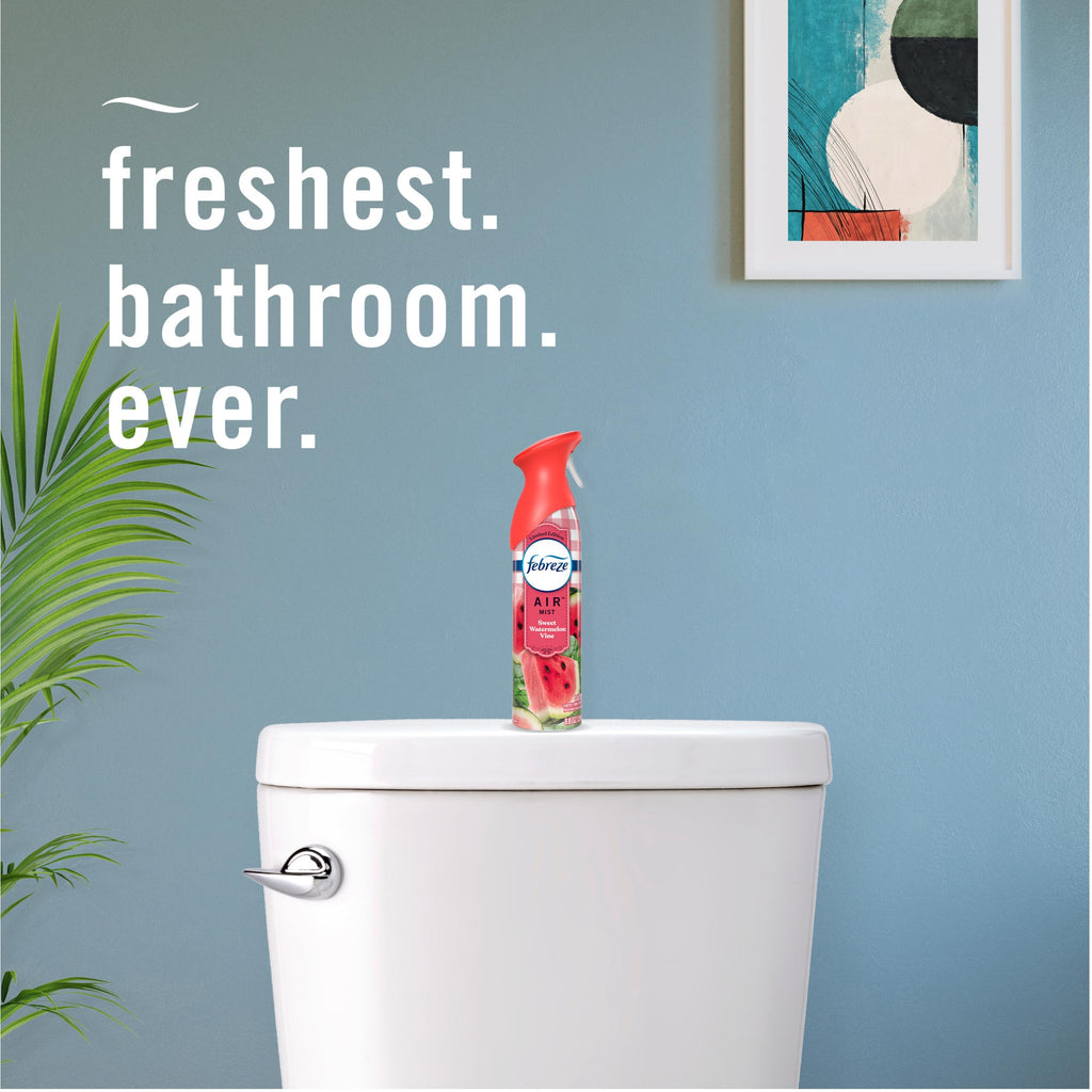 Febreze Air Mist Air Freshener Spray, Odor-Fighting Room Spray, Air Fresheners for Home and Bathroom and Kitchen, Aerosol Can, Sweet Watermelon Vine Scent, 8.8oz (Pack of 2)