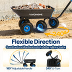 VIVOHOME 660lbs Wheelbarrow Dump Garden Cart with 2-in-1 Convertible Handle