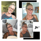 JM Set of 4 Retro Round Reading Glasses Spring Hinge Readers Men Women Glasses for Reading +2.0 Black & Tortoise
