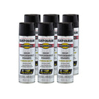 Rust-Oleum 7578838-6PK Professional High Performance Enamel Spray Paint, 15 oz, Flat Black, 6 Pack