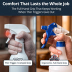 Leak-Free, Chemical Resistant Spray Head 5 Pk Industrial Spray Heads Only (No Bottles) for Auto/Car Detailing, Window Cleaning and Janitorial Supply. Heavy Duty Low-Fatigue Trigger and Nozzle.