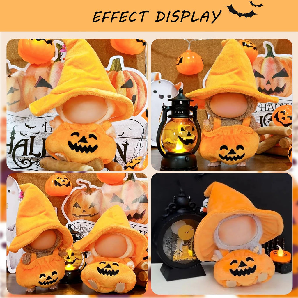 Zimomo Clothes for Labubu Dolls - Cute Outfit for 6.7 Inch (17cm) 1-Piece Costume Accessory, (Doll Not Included) - Perfect for Collectors and Dress-Up (Halloween Pumpkin Set B)
