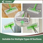 Eyliden Sweeper Mop with 36 Refills - 3 Types of Disposable Dry & Wet Cloths | Lock-Tight Design No Lost Pads, Universal Refills, Multi-Surface Sweeping Starter Kit for Pet Hair, Dust, Floor Cleaning
