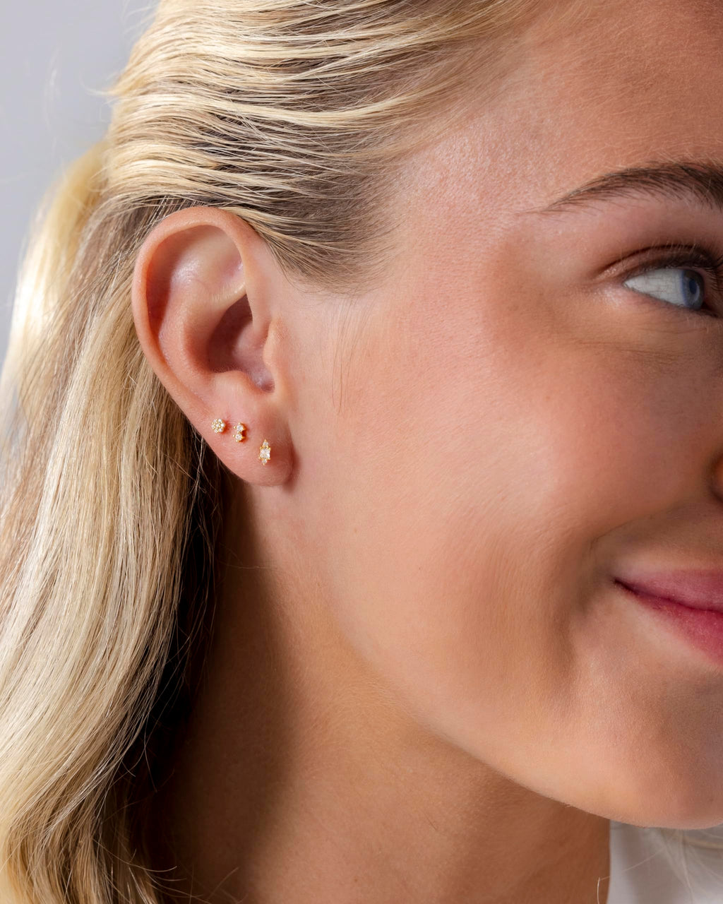 PAVOI 925 Sterling Silver CZ Dainty Stud Earring Set for Women, White Gold