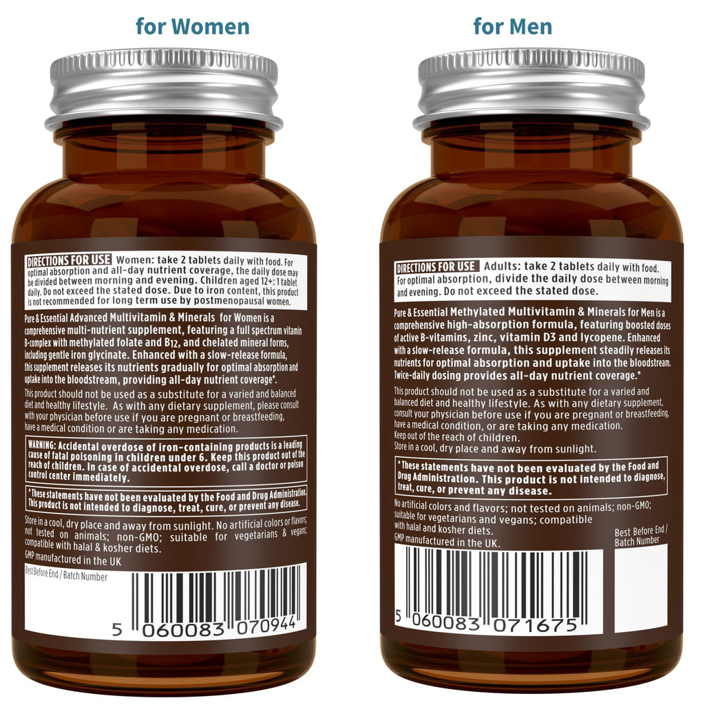 Igennus Methylated Multivitamin for Men & Women 2-Pack, All-Day Nutrient Delivery, Pure & Clean, Methylfolate & Methylcobalamin, High Strength MTHFR Supplement, Non-GMO & Halal, 30 Day Supply