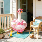 yuboo Summer Porch Goose Outfits Fits 23" Bikini Goose Outfits with Swimming Ring, Sunglasses, Hat and Skirt Hawaiian Porch Goose Clothes Costume for Outdoor Patio Yard Decor Pink