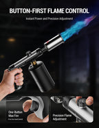 ThermoMaven Propane Torch with One-Touch Max Fire, Cooking Blow Torch Gun with a Safety Lock, Charcoal Lighter, Flame Thrower, Kitchen Food Torch Head for Grill, Sous Vide, BBQ (Tank Not Included)