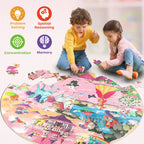 SYNARRY Unicorn Princess Mermaid Fairy Floor Puzzles for Kids Ages 3-5