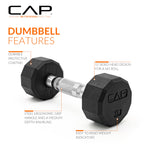 CAP Barbell unisex adult 12-Sided Series 12 Sided Coated Dumbbell, Black, 5-Pound US