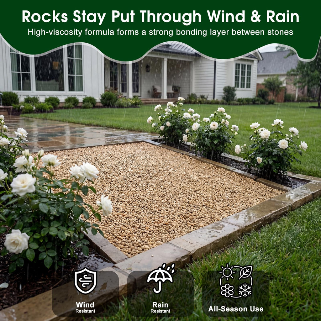 Teexpert 30OZ Rock Glue for Landscaping - Strong Gravel & Stone Adhesive for Walkways, Yards, Patios, and Driveways