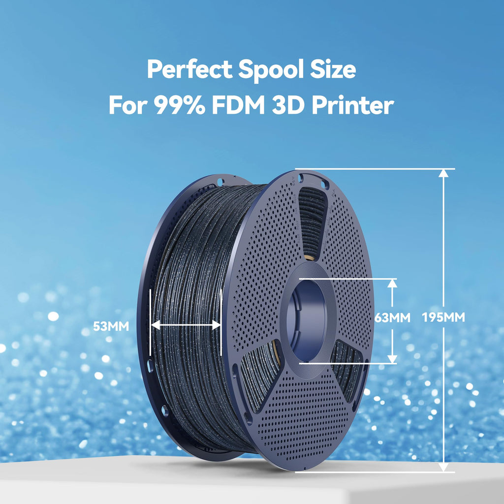 SUNLU Shiny Sparkle PLA Filament 1.75mm, Twinkling Blue