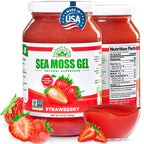 EverSmith Organics - Wildcrafted Irish Sea Moss Gel | Made in USA | Rich in Vitamins & Minerals | Sea Moss Gel Raw | Nutritional Supplement | Strawberry (16 oz)