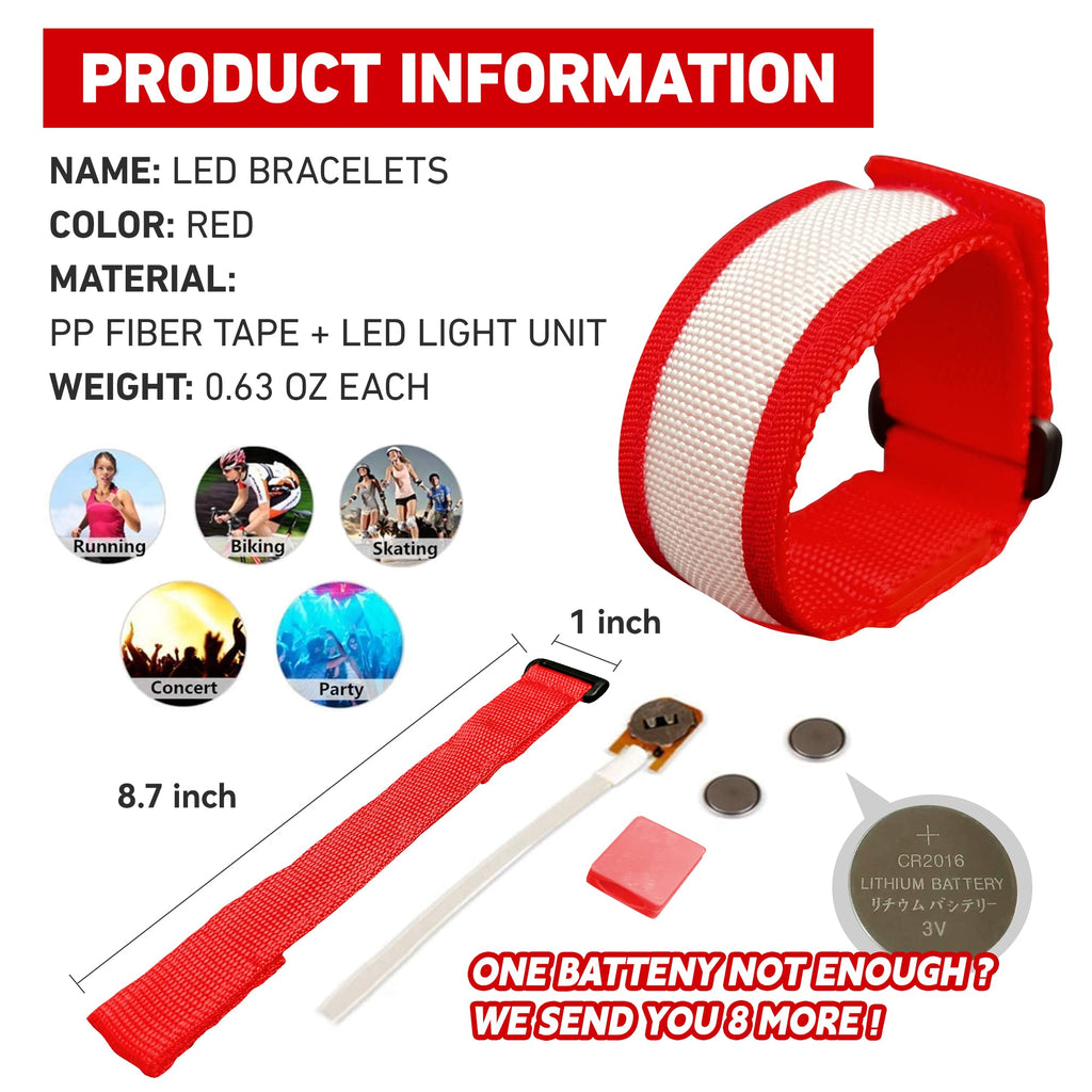 FANL 8 Pack LED Glow Bracelets, 8 Colors, Light Up Party Favors