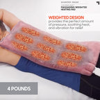 Calming Heat Massaging Vibrations Weighted Heating Pad by Sharper Image | Temperature Settings, Auto Shut-Off Feature, Gift for Holidays, Women & Men | 3 Heat, 6 Massage, 12” x 24”, 4 lbs
