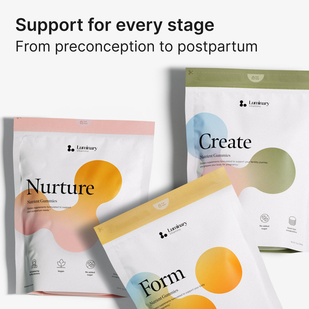 Luminary Vitamins Create for Women | IVF-Doctor Formulated Fertility Gummy | 600mg CoQ10 + 27mg Iron + 1200mcg Folic Acid | Preconception & Egg Quality Support | Vegan & No Added Sugar (28 Day Supply)
