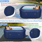 TIXANF 100x100 Inch Hot Tub Mat, Inflatable Hot Tub Mat, Large Washable Floor Protection Mat, Portable Spa Pool Accessories, Waterproof Non-Slip Underlining Absorbent Spa Pool Floor Base Protection