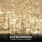 Dailyart Fairy Lights Plug in, 3000 Led Cluster Lights with Timer 195Ft Waterproof Warm Twinkle String Light with Remote for Bedroom Wreath Garland Window Wedding Christmas Tree Decoration,Black Wire