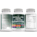 NEW AGE Selenium, Zinc, Iodine, L Tyrosine, Ashwagandha - Supplement for Women and Men with Bladderwrack, Turmeric, Silica Kelp, Schisandra - 120 Count