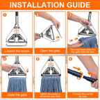 KeFanta 60" Metal Mop Handle Commercial Heavy Duty,Industrial Mop Stick