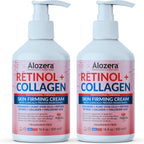Alozera Skin Firming Retinol Collagen Face & Body Lotion with Stem Cells for Aging Skin and Wrinkles, Non-Greasy, Lightweight Moisturizer, Fragrance-Free, 16.9 oz (2-Pack)