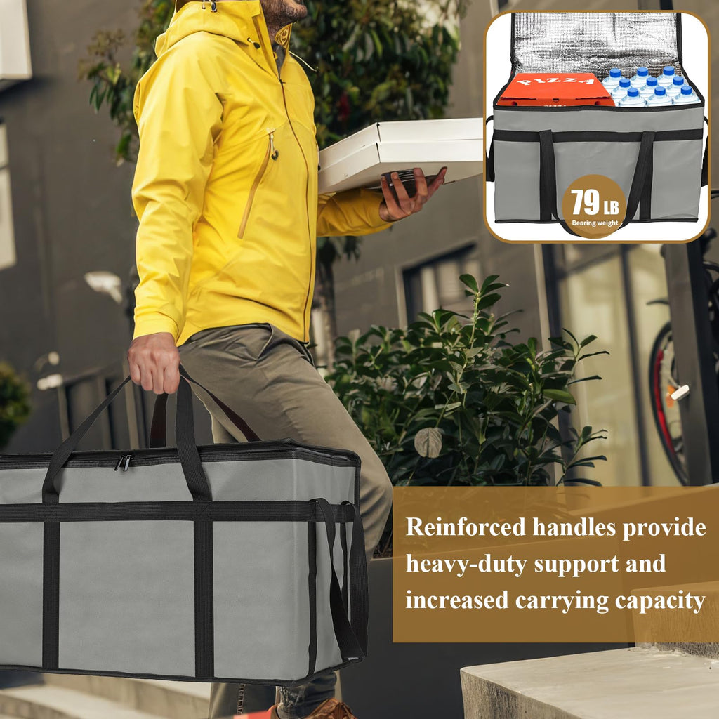 2 Pack Insulated Food Delivery Bag, XXXL Catering Bag for Keep Food Warming