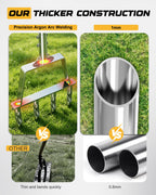 RETRUE Manual Core Aerator Lawn Tool, Stainless Steel, 4 Replaceable Tine