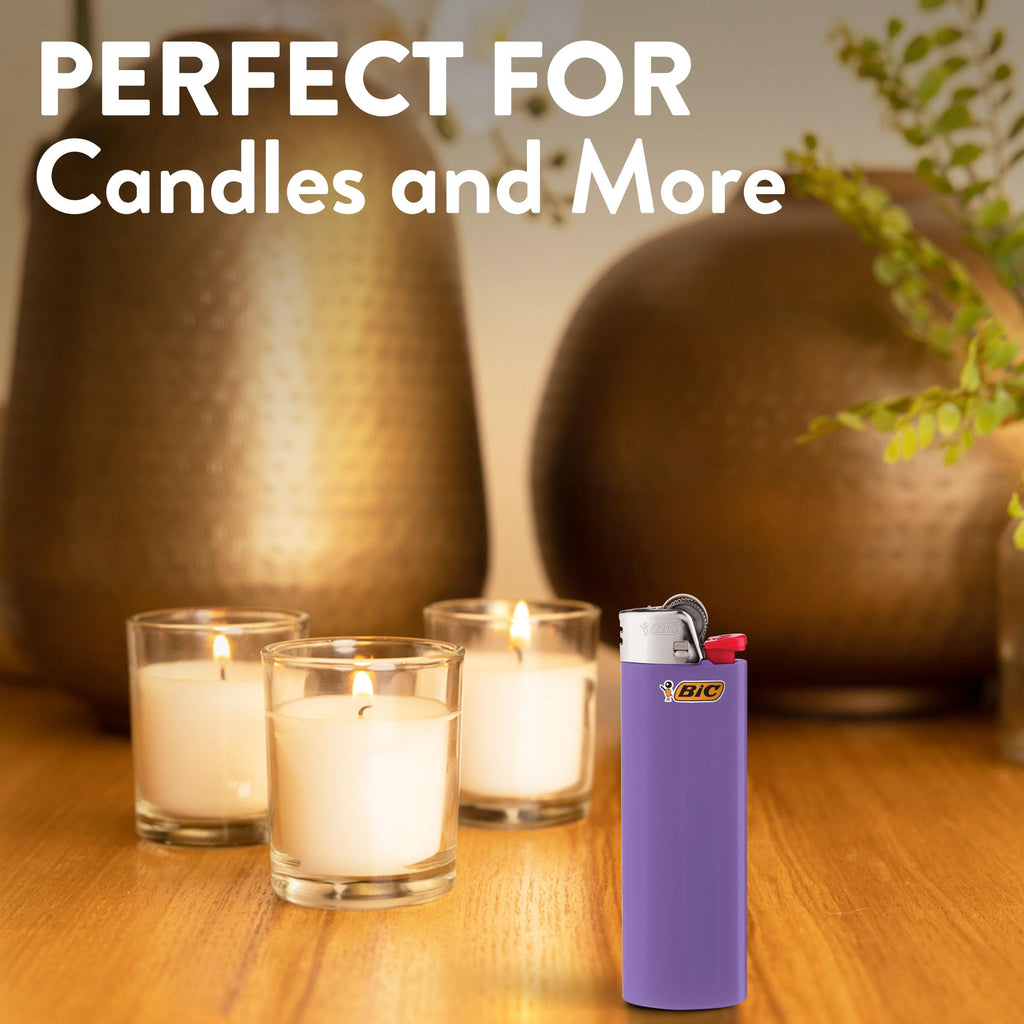 BIC Maxi Pocket Lighter, Special Edition Neon Series, Great for Candles and Firepits, 8 Count Pack of Lighters