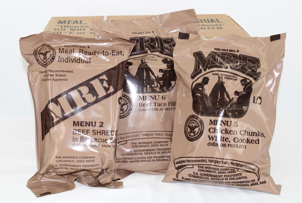 Wornick MRE Meals Ready to Eat, Inspection 2025, 2026 or Better, Emergency Food Supply, Survival Camping Outdoor 12 Pack (B Case, 1, Count) (INSPECTION DATE IS NOT EXPIRATION DATE)