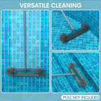 20” Pool Brush Head with Round Ends, Nylon Bristles, Extra Wide Plastic Pool Scrubber Brush for Cleaning Swimming Pool Walls, Steps & Corners Faster, Safe for Vinyl Liner(No Pole)