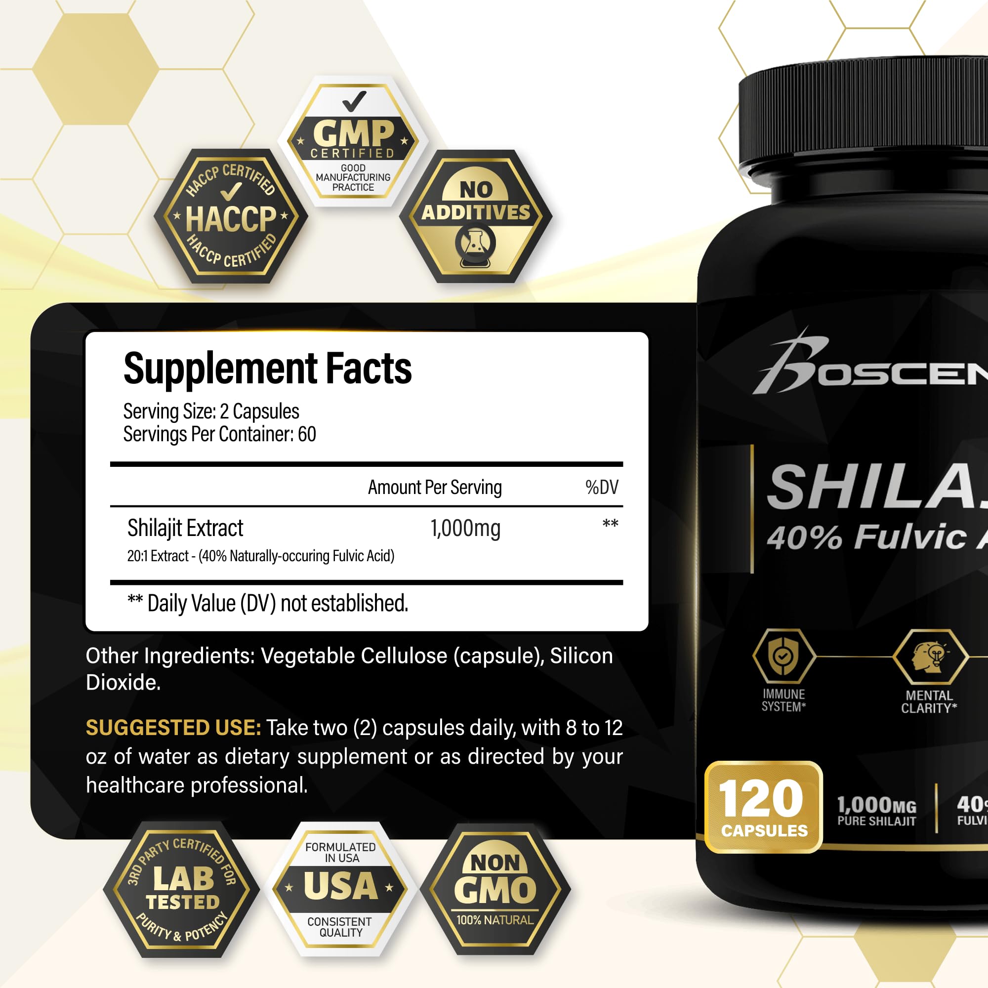 Shilajit Capsules 20,000mg – Pure Himalayan Shilajit for Men & Women – Same as Resin - Fulvic Acid Supplement with 85+ Trace Minerals – High Potency Natural Energy – 120 Vegan Capsules