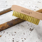 MAXMAN Brass Brush 2Pcs, 10" Soft Brass Bristle Brush, Rust/Weld Cleaner