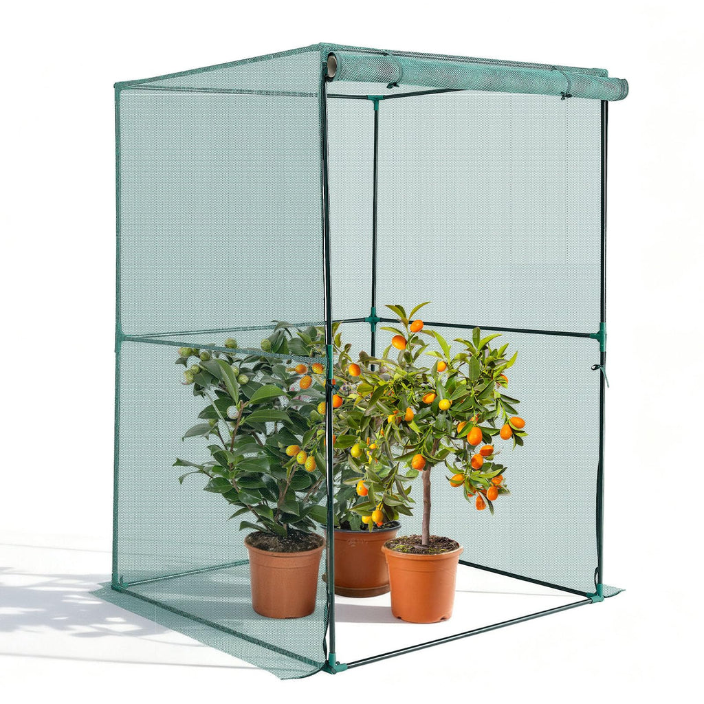 VEVOR Crop Cage, 3.9 x 3.9 x 5.9 ft Plant Protection Tent with Zippered Door, Wind-Resistant Tall Crop Cage, Easy to Install, Outdoor Raised Bed Cover, Tomato Plant Netting for Garden Patio Lawn