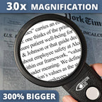 Hands-Free Magnifier with USB Rechargeable LED Lights and Storage Case | Loupe Magnifying Glass with Stand for Reading Jewelry Coins Watch Hobby Crafts Close Work