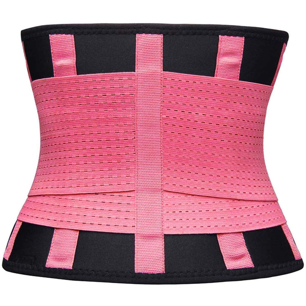 VENUZOR Waist Trainer Belt for Women - Waist Cincher Trimmer - Slimming Body Shaper Belt - Sport Girdle Belt (UP Graded)(Pink,Large)