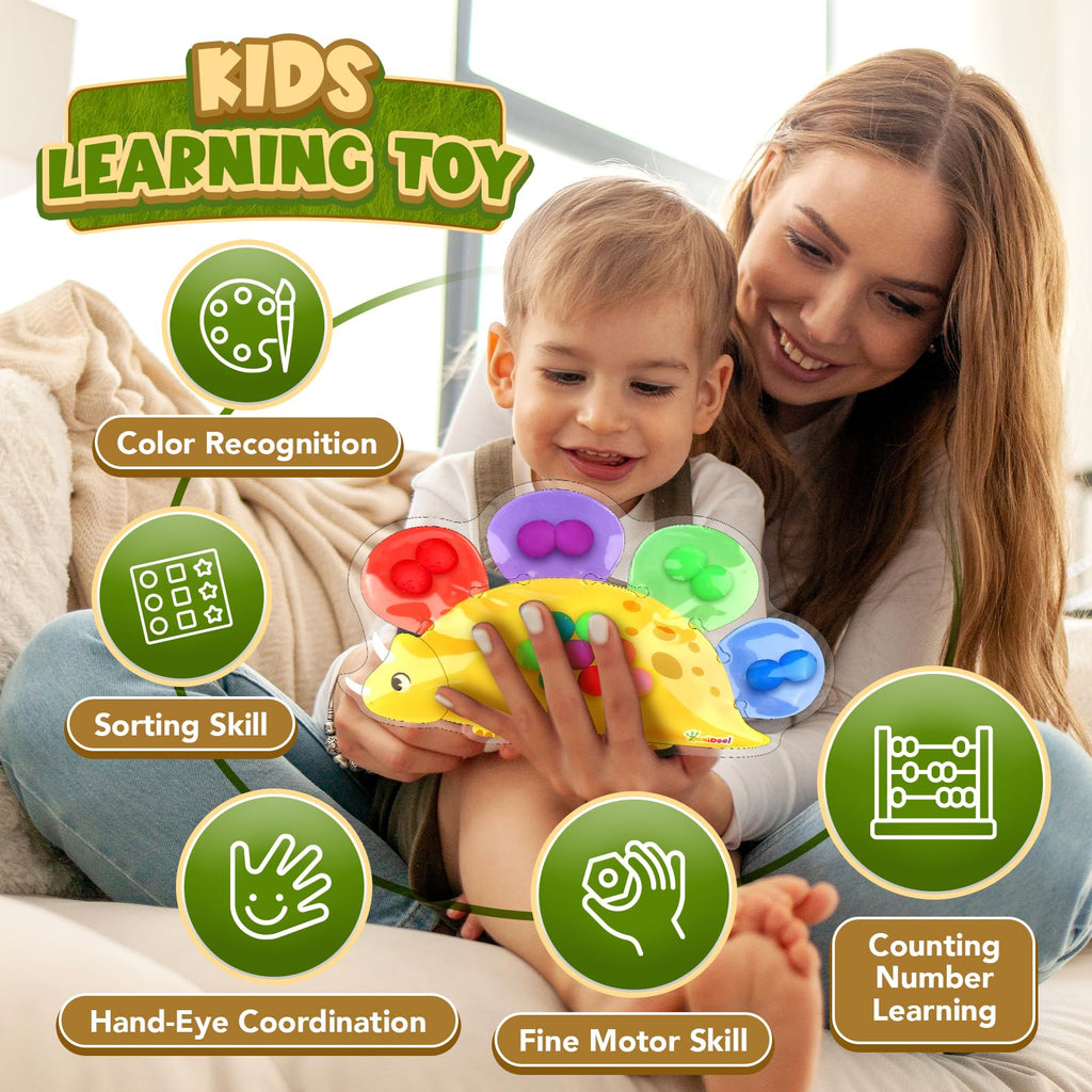 ZaxiDeel Dinosaur Sensory Toys for Toddler Kids : Easter Basket Stuffers Gift Quiet Fidget for Classroom, Montessori Preschool Learning Activities Calm Down Travel Toys for Kids Ages 3 4 5