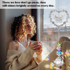 Elivida Sympathy Gift for Lose of Loved Ones, Grief Memorial Suncatcher Ornament for Loss of Mom Dad, Bereavement Crystal Rainbow Maker, Unique Heart Shaped Hanging Decorations for Daily Remembrance