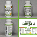 Triple Strength Omega 3 Fish Oil Supplements 2400mg | 120 Capsules, Burpless High Potency Lemon Flavor, High EPA DHA for Men & Women Ultra Pure Softgels | Joint Support, Eyes, Heart Brain Health Pills