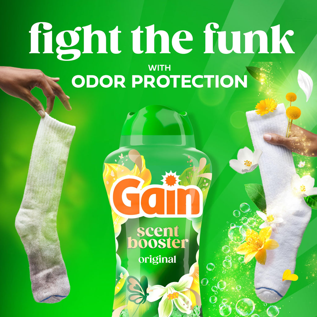 Gain In-Wash Laundry Scent Booster Beads Long-Lasting Fresh Scent Beads All Day Freshness and Odor Protection, Original Scent, 30.1 oz