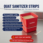 Restaurant Sanitizer Test Kit Combo, 2 x Vial of 100 Strips Each QR5 Quat Sanitizer 0-400PPM & Chlorine Test Strips 0-200PPM Testing Kit for Food Service, Bar & Restaurants Supplies by FryOilSaver Co.