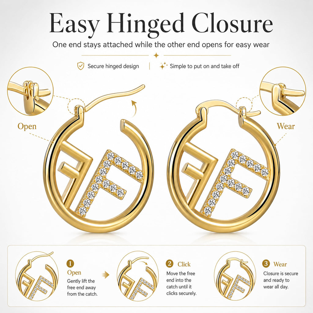 OANM studio 18K Gold Plated Hypoallergenic CZ Small Huggie Earrings for Her