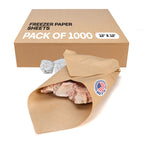 Brown Freezer Paper Sheets 12" x 12", Pack of 1000 - USA-Made Paper Sheets for Long-Term Freezing of Meat & Fish - Freezer Pads for Quilting - Bakery Tissue Wraps for Food Storage by IDL Packaging