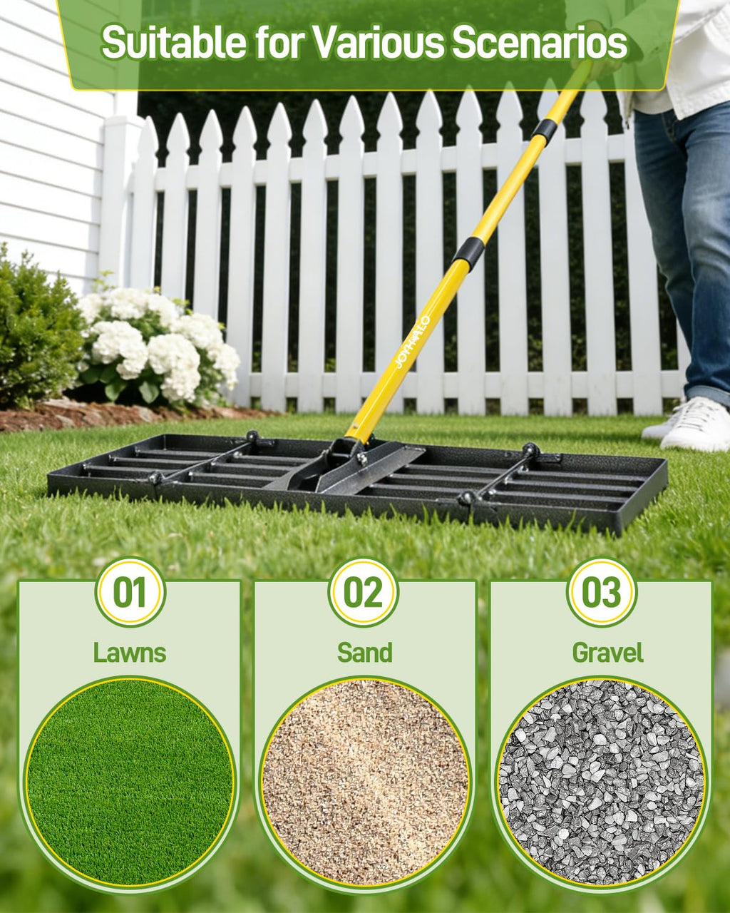 Joyhalo 48in Lawn Leveling Rake