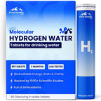 PHM Hydrogen Water Tubes, Tablets for Drinking Water - H2 Molecular Tabs | Magnesium Pills, Electrolytes Hydration Supplement to Support Healthy Aging & Energy Boost | 90 Tablets, 3 Months Supply