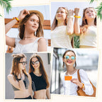 Landical 4 Pcs Colorful Square Acrylic Resin Bangle Bracelet Wide Geometric Irregular Wristbands Women(Classic Colors)