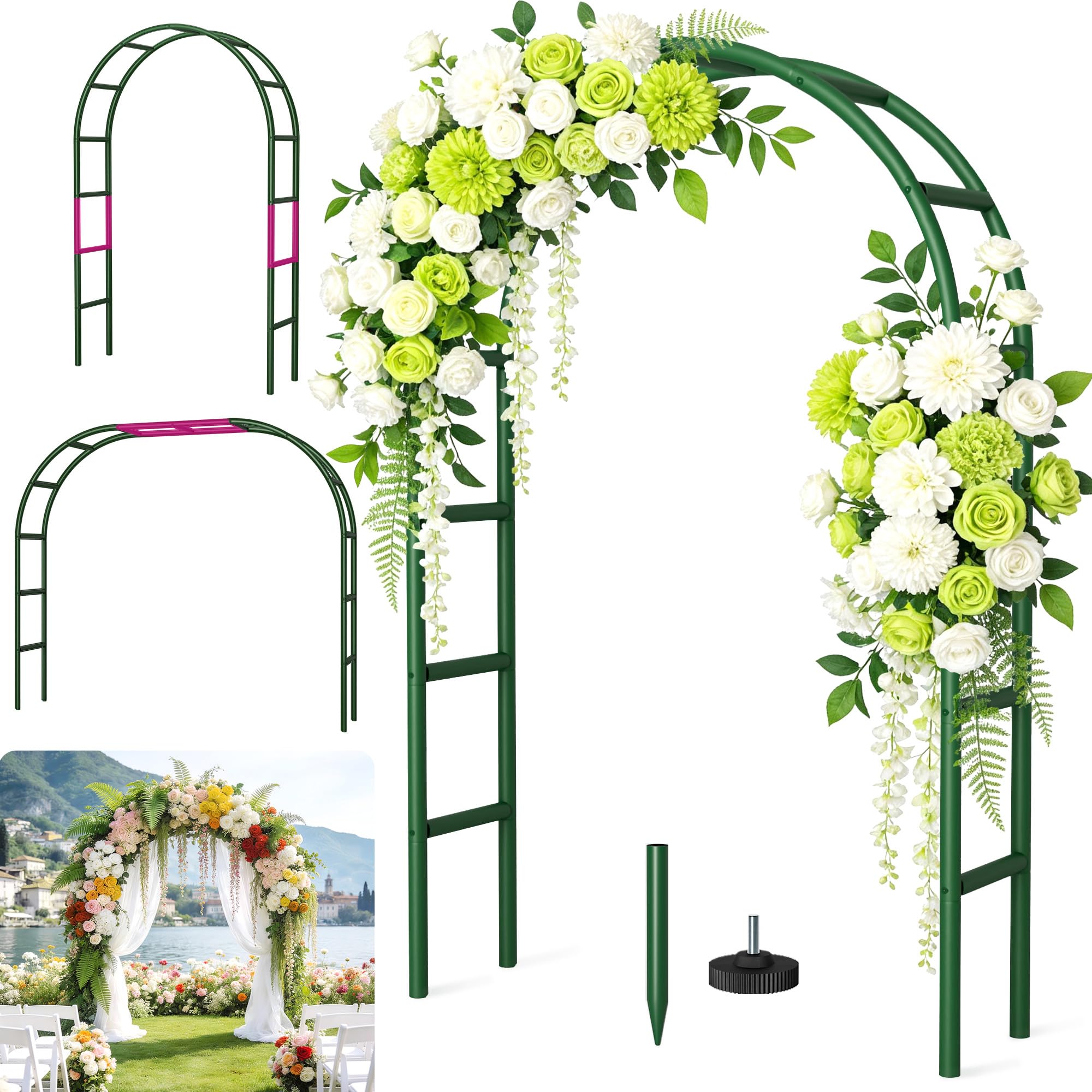 Fecita Thickened Rustproof Garden Arch Metal Trellis for Climbing Plants